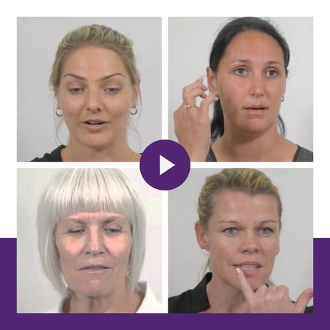 Four tiles showing middle aged women reacting and leaving good impression on One Truth  818